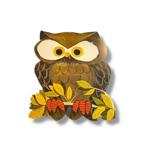 Vintage Cutout Owl Eureka USA Halloween Fall 10"
